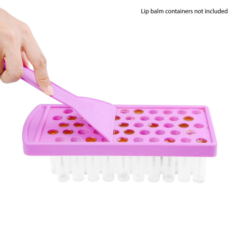Lip Balm Filling Tray and Spatula Set - Fast and Easy To Use - Just Pour & Spread - Instantly Fills 50 Lip Balm Containers 3/16 Oz (5.5 ml) (sold separately) (Purple) Purple - BeesActive Australia