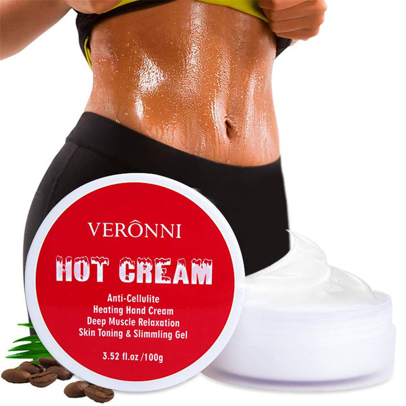 VERONNI Hot Cream for Anti Cellulite for Women and Men Natural Heating Hand Cream Deep Muscle Relaxation Skin Toning and Slimming Sweat Cream - BeesActive Australia