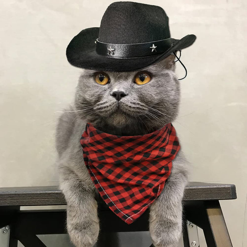 Bettli Dog Cowboy Hat Cat Mexican Hats Mini with Bandana Party Hats for Small Pets Puppy Cat - BeesActive Australia