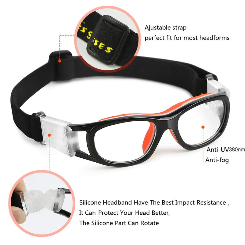 PELLOR Safety Goggles, Sports Eyewear Protective Glasses Antifog Lens Replaceable- Black - BeesActive Australia