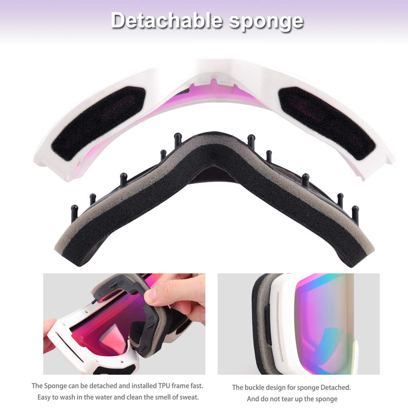 Ski Goggles Snowboard for Men Women, OTG Anti Fog UV Protection Snow Goggles - BeesActive Australia