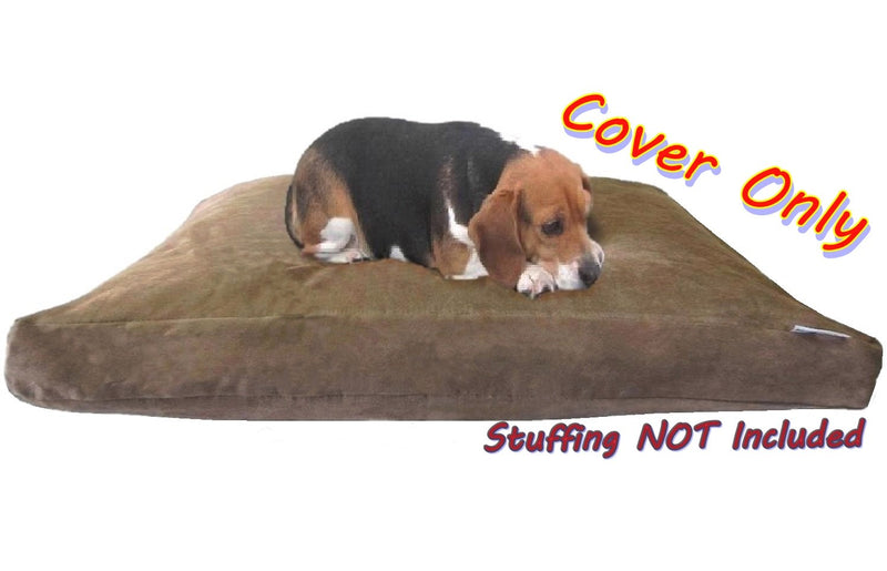 Microsuede External Pet Bed Cover for Small Medium to Extra Large Dog, Brown Color 7 Sizes - Replacement Cover only 47"X29"X4" - BeesActive Australia