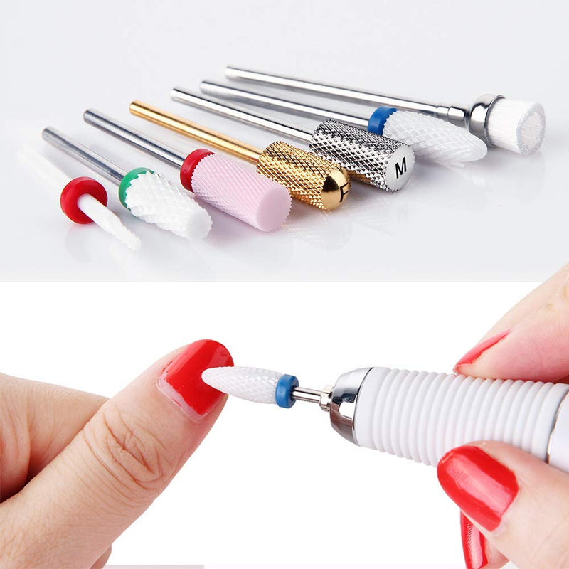 Makartt Nail Drill Bit Set 7PCS 3/32" Safety Nail Drill Bits Remove Gel Polish Nail Gel Dip Powder Cuticle Drill Bit Professional Bits Tools Nail File Drill Bit Manicure B-18 - BeesActive Australia