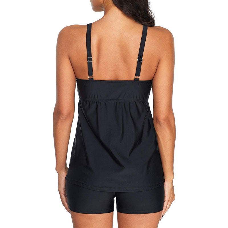 Zando Womens Bathing Suit for Women Plus Size Swimsuit Tankini 8-10 Classic Black - BeesActive Australia