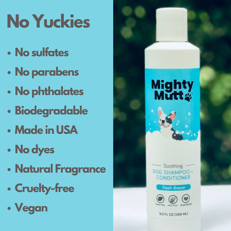 Mighty Mutt Natural and Hypoallergenic Dog Shampoo & Conditioner | Anti-Itch, Deodorizing and Soothing Dog Shampoo for Smelly Dogs (9oz.) - BeesActive Australia
