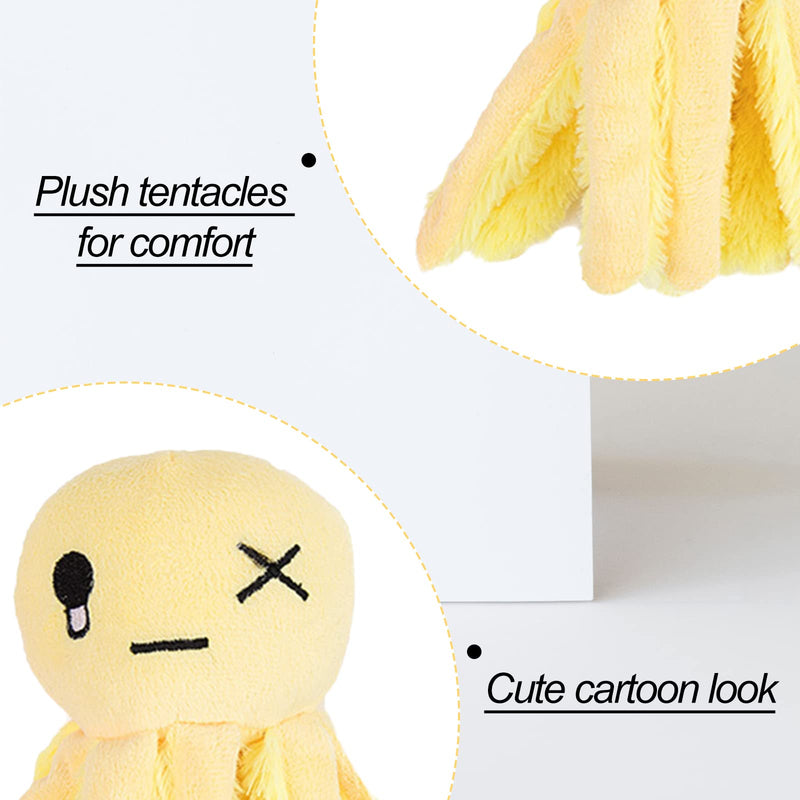 Andiker Cat Interactive Toy, Octopus-Shaped Cat Plush Toys with Crinkle Paper, Cat Toys for Indoor Cats to Scratch and Chew for Kitten Gifts and Cat Lovers Yellow - BeesActive Australia