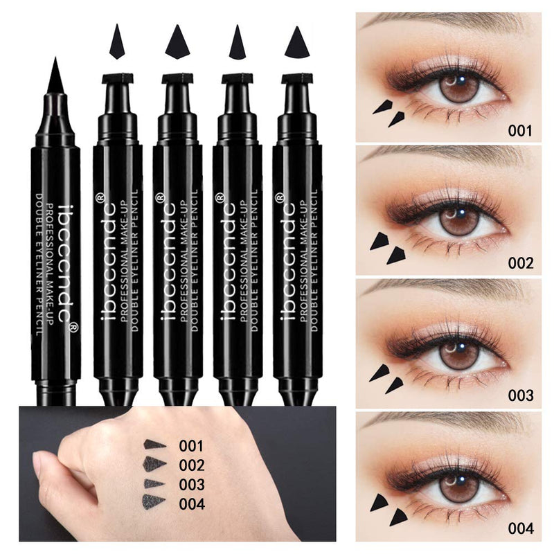 Ibcccndc Winged Eyeliner Stamp 2PCS Waterproof,Easy To Use,Long Lasting,Smudge-proof Winged Long Lasting Liquid Eye Liner Pen (004) 004 - BeesActive Australia