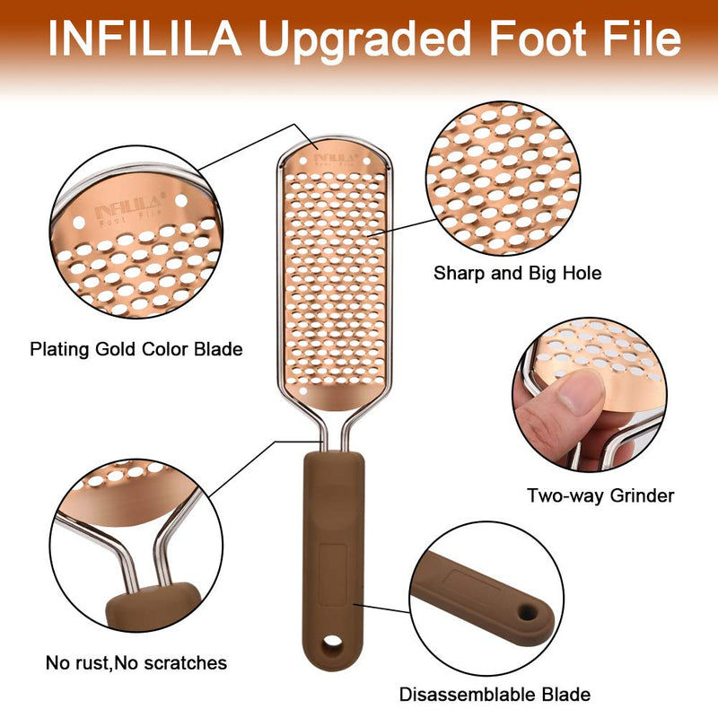 INFILILA Pedicure Foot File Callus Remover Professional Stainless Steel Foot File Callus File Fot Feet Colossal Foot Rasp Foot Grater For Wet & Dry Feet - BeesActive Australia