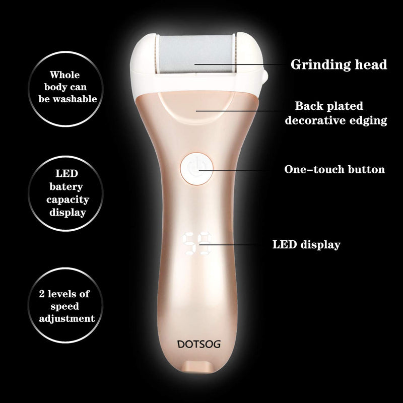 DOTSOG Electronic Foot File Callus Remover, Pedicure Tools Scrubber Kit Electric Shaver With 3 Coarse Pumice Stone Refillsto Remove Dry/Dead/Hard/Cracked Skin & Calluses, Rechargeable - BeesActive Australia