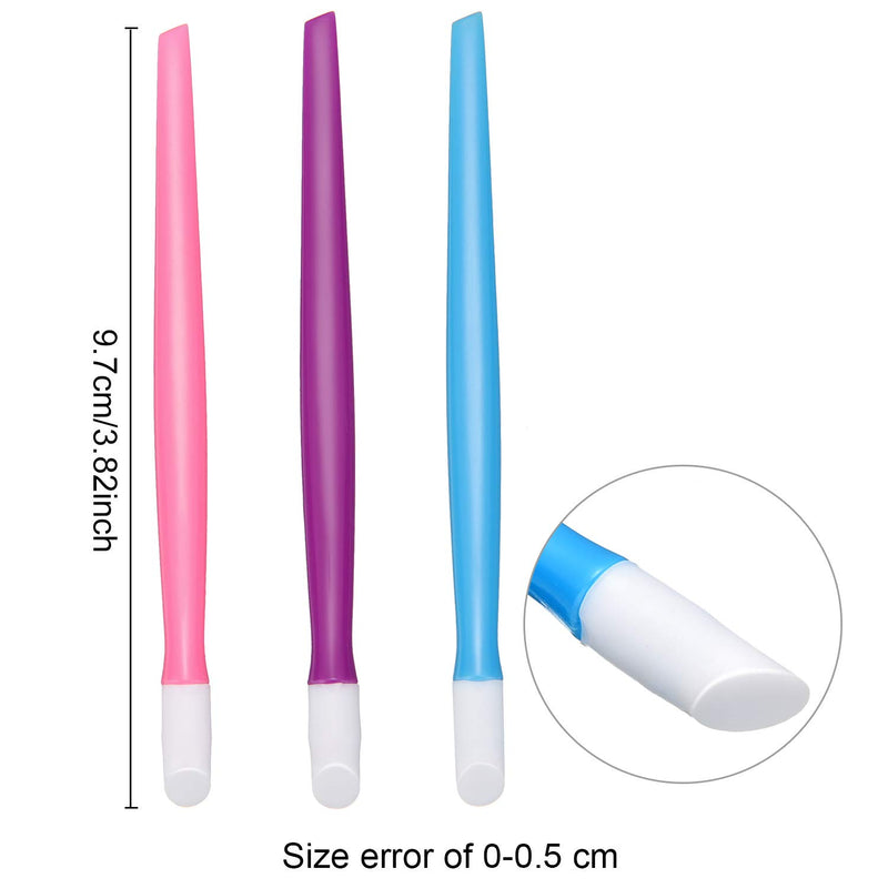 30 Pieces Plastic Handle Nail Cuticle Pusher Rubber Tipped Nail Cleaner Colored Nail Art Tool for Men and Women Christmas Valentine's Day Giving(Multicolored) Blue Purple Light Pink White Black Light Blue Rose Red Light Purple Dark Green Red - BeesActive Australia