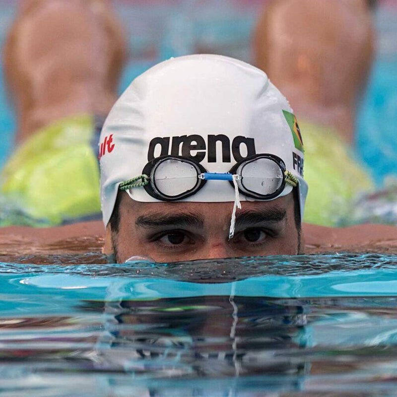 [AUSTRALIA] - Arena Swedix Swedish Swim Goggles for Men and Women Smoke-Blue-Black Mirror Lens 