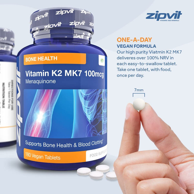 Vitamin K2 MK7 100mcg, 180 Vegan K2 Vitamin Tablets. All Trans Isomer from Natto Vitamin K2 Menaquinone MK7 - BeesActive Australia