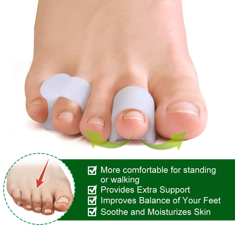 Welnove Gel Toe Separator, Pinky Toe Spacers, Little Toe Cushions for Preventing Rubbing & Relieve Pressure (Pack of 12) White - BeesActive Australia