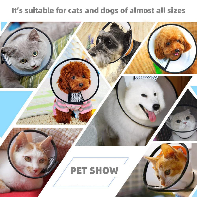 QIYADIN Plastic Pet Recovery Collars & Cones for Dogs and Cats After Surgery Adjustable Dog Neck Head Cone Surgical Elizabeth E-Collar Prevent Biting and Licking Incision S (Neck: 11.4-14.2 in) - BeesActive Australia