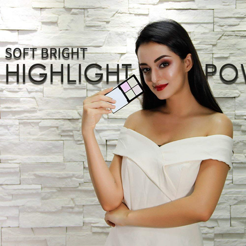 Highlighter 4 Colors Glow Kit Makeup Powder Face Illuminating Repair Highlighting Bronzer Palette - BeesActive Australia