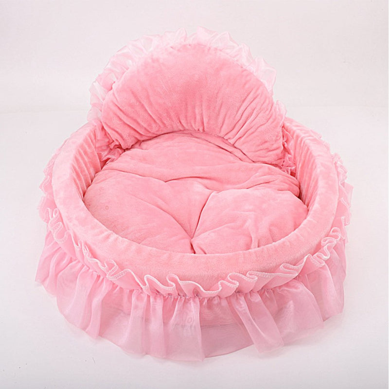 WYSBAOSHU Pet Dog Beds Lace Princess Cute Cat Cushion Bed S pink - BeesActive Australia