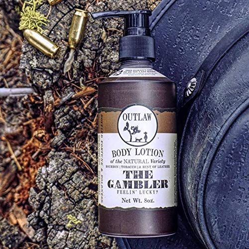 Outlaw The Gambler Bourbon-Inspired Natural Lotion - The Luckiest Scent Around - Whiskey, Old-Fashioned Tobacco, and a Hint of Leather - Men’s or Women’s Lotion - 8 fl. oz. - BeesActive Australia