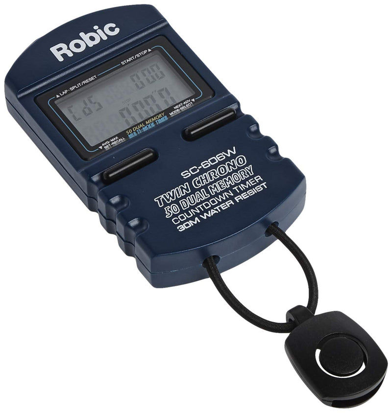 Robic Stop Watches ROBIC SC-606W 50 Memory Chrono & Countdown Blue One Size - BeesActive Australia