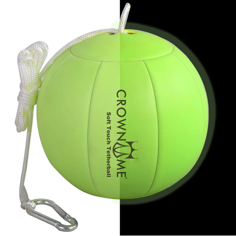 CROWN ME Tetherball Ball and Rope Set- Tetherball Ball with Rope and Carabineer Hoop, Two-Needles Pump, Glow in Dark - BeesActive Australia