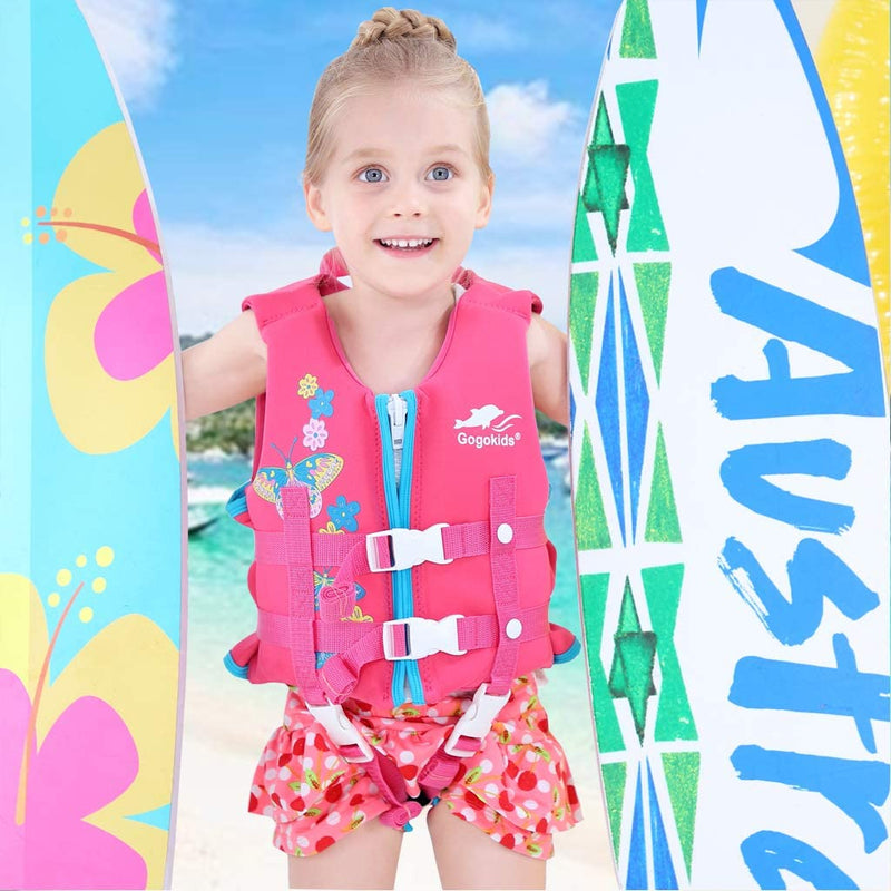 Kids Swim Vest -Baby Swimming Jacket Printed Float Swim Vest Buoyancy Swimwear with Adjustable Safety Strap, Suitable for 2-9 Year Butterfly L/7-9 Years - BeesActive Australia