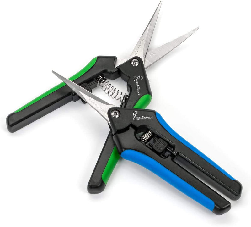 Hydroponic 2Pack Microtip Straight blade/Curved Blade Flower Leaf Trimmer Pruning Shears by Yieldcropper - BeesActive Australia
