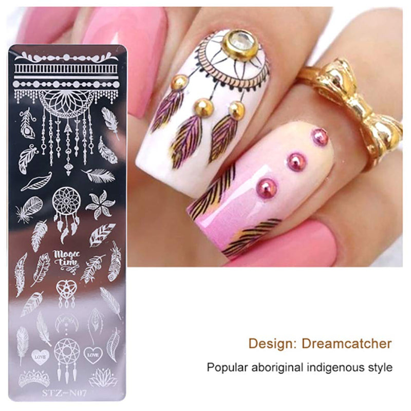 WOKOTO 6Pcs Nail Art Stamping Plates Set Cute Cartoon Nail Image Stamping Plate Manicure Template Nail Art Tools - BeesActive Australia