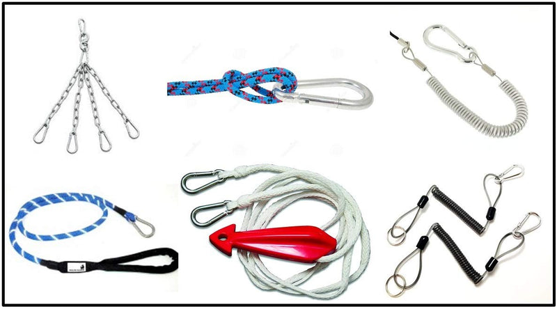 Branded Boards Black & Silver Heavy Duty Bushcraft Zinc-Galvanized Steel Carabiner Spring Snap Clip Link Hooks. 200-400lb Load. 6 Packs, 12 Packs and Variety Packs. Silver-5cm & 7cm-12 Pack - BeesActive Australia