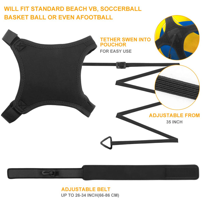 LuxSports Volleyball Training Equipment Aid Great Trainer for Solo Practice Premium Solo Trainer, Perfect for Beginners Practicing Serving BLACK - BeesActive Australia