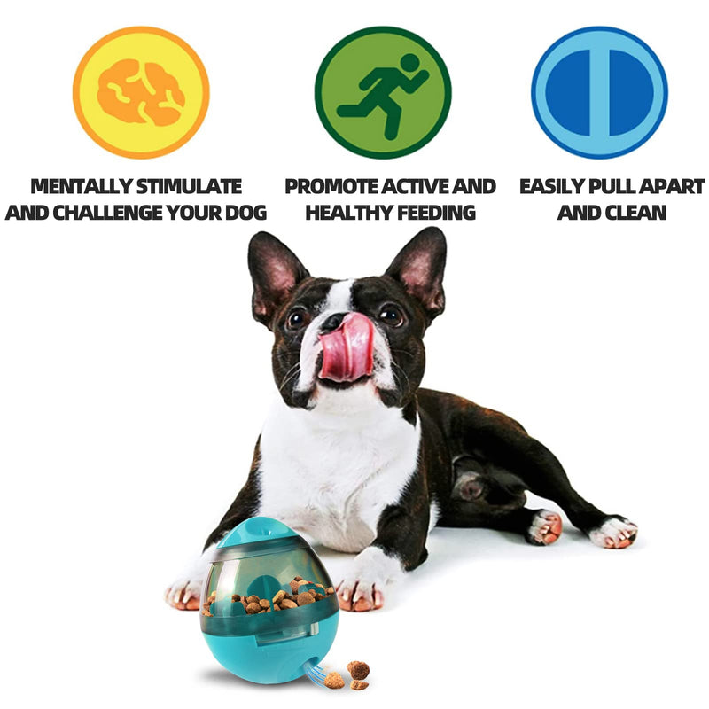 Dog Treat Ball, IQ Treat Dispensing Dog Toys, Interactive Food Puzzles Ball for Dogs, Pet Slow Feeder Ball Blue - BeesActive Australia