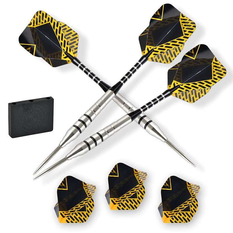 LinkVisions 90% Tungsten Professional Steel Tip Darts Set Point Protector 22g/24g T2-22g-Yellow - BeesActive Australia