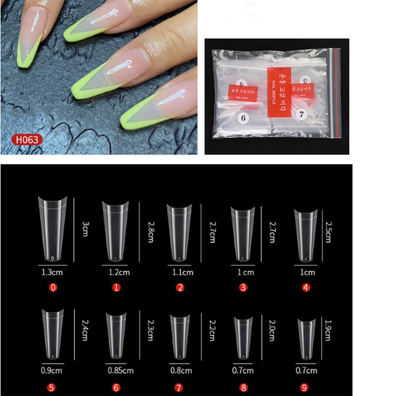 ANZUO 500 Pcs Clear Nail Tips Acrylic Nails Half Cover Nails Tips French Nail Tip 12 Sizes for Nail Salons and DIY Nail Art - BeesActive Australia