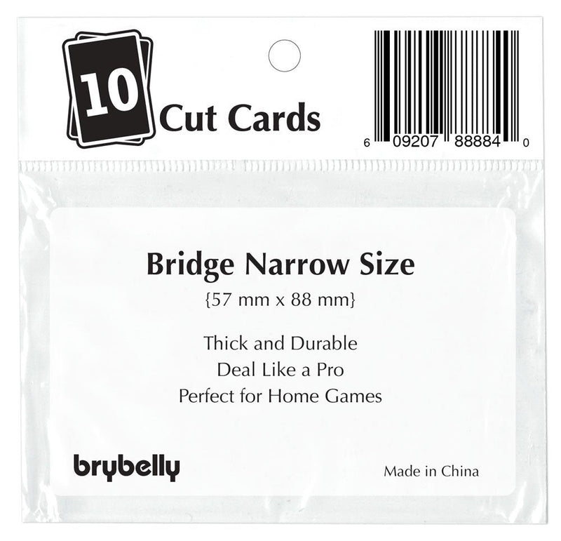 Brybelly Lot of 10 Bridge Size Cut Cards White - BeesActive Australia