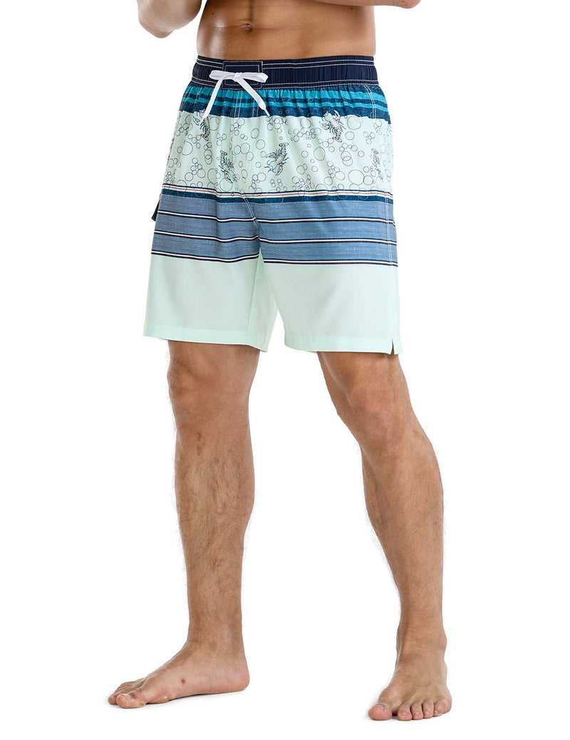 [AUSTRALIA] - Nonwe Men's Quick Dry Soft Relaxed Fit Drawsting Swim Trunks Green-241 32 