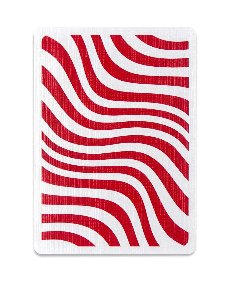 Copag NEO Waves True Linen B9 Plastic-coated Finish Playing Cards, Poker Size Regular Index Single Deck Waves Deck Red/White Stripe - BeesActive Australia