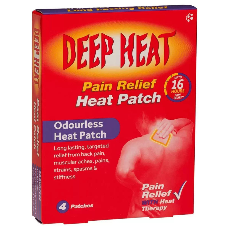 Deep Heat Pain Relief Heat Patches | Pain Relief with Heat Therapy | 4 Patches (Pack of 2) - BeesActive Australia