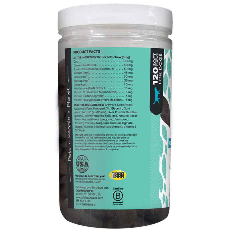 Only Natural Pet Just Relax Herbal Calming Soft Chews, All Natural Holistic Formula Support Treat That Helps Stress and Anxiety Relief for Dogs Beef 120 Count - 14.8 oz (420g) - BeesActive Australia