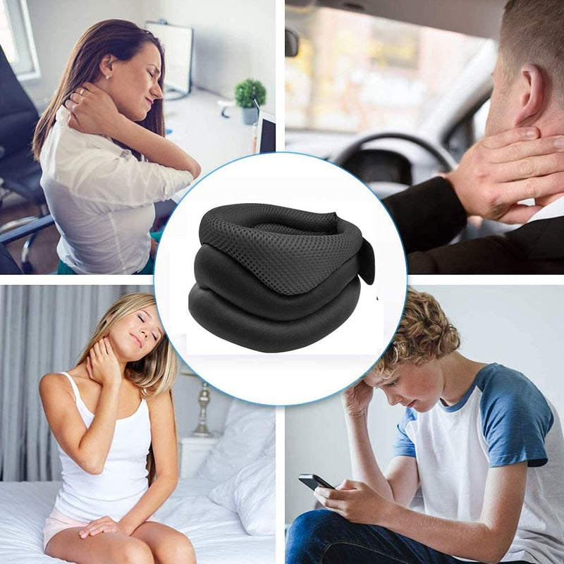 Women Neck Support Brace Ergonomic Cervical Collar Breathable Neck Brace for Pain-Relief Soft Foam Adjustable Neck Collar Protector for Stabilizes Vertebrae, Sleeping, Relieves Pain Pressure (Grey) Grey - BeesActive Australia