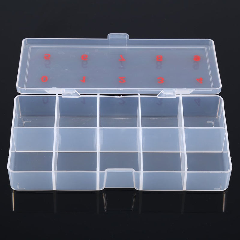 Plastic False Nail Tips Storage Box Case,Yosoo 10 Cells Compartments Acrylic Storage Case Natural Translucent Plastic False Nail Art Tips Box-5 Pcs - BeesActive Australia