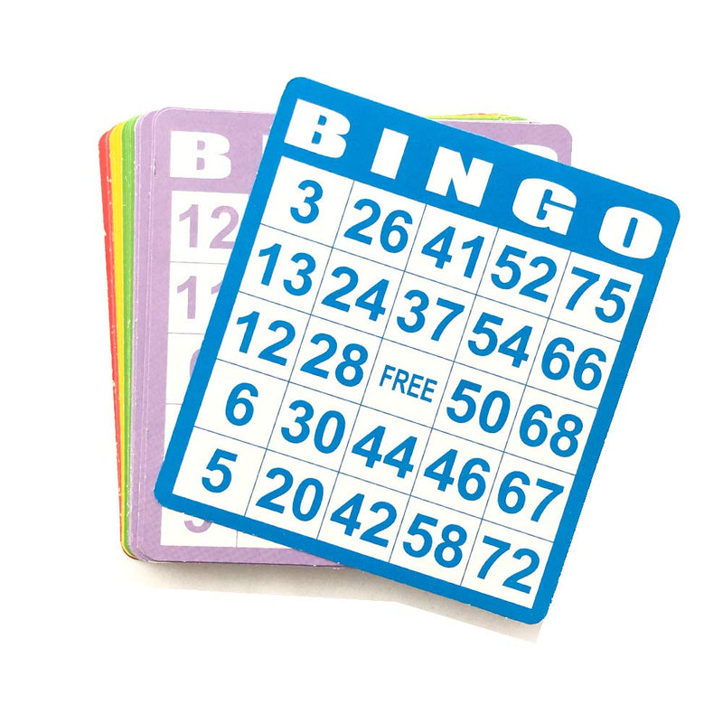 Yuanhe Bingo Paper Game Cards 50 Bingo Cards in Mixed Colors - BeesActive Australia