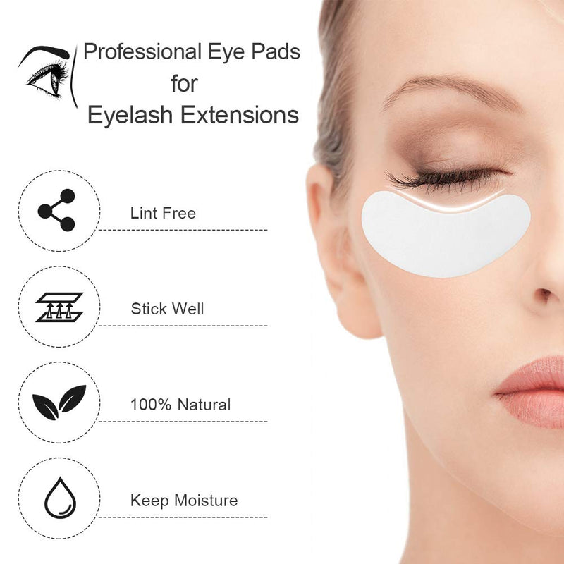 100 Pairs Eyelash Extension Hydrogel Eye Patches, Under Eye Gel Pads-100% Natural Lint Free DIY Lashes Extension supplies(Silver) - BeesActive Australia