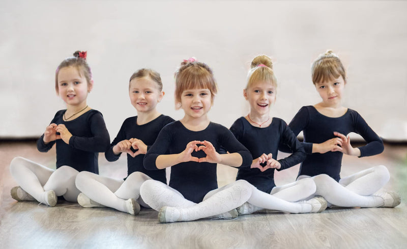 DANSHOW Girls' Team Basic Long Sleeve Leotard for Toddler Gymnastics Dance Ballet S (Age:2-4Y) Black - BeesActive Australia