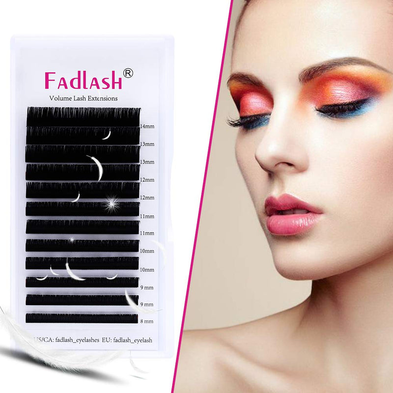 Fadlash Individual Classic Eyelash Extension 0.07mm C Curl 8-14mm Mixed Tray 1:1 Matte Black Professional Classic Individual Lashes MIX(8-14) 0.07-C - BeesActive Australia
