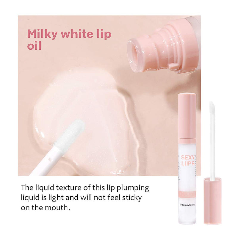 DAGEDA Lip Plumper, Natural Lip Plumper Enhancer and Lip Care Serum for Softer, Smoother, Plumper-looking Lips, Hydrating and Reduce Fine Lines Milky White - BeesActive Australia