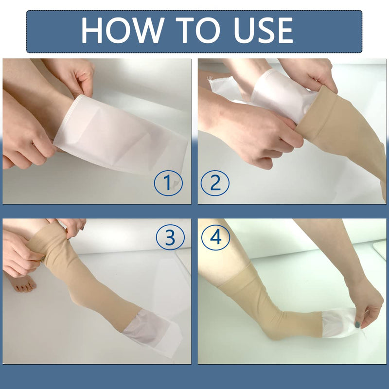 HWI Open Toe Compression Sock Assist Aid Easy Slider Stocking Helper for Edema Patient, Elderly, Disabled, Pregnancy, 2 Pcs - BeesActive Australia