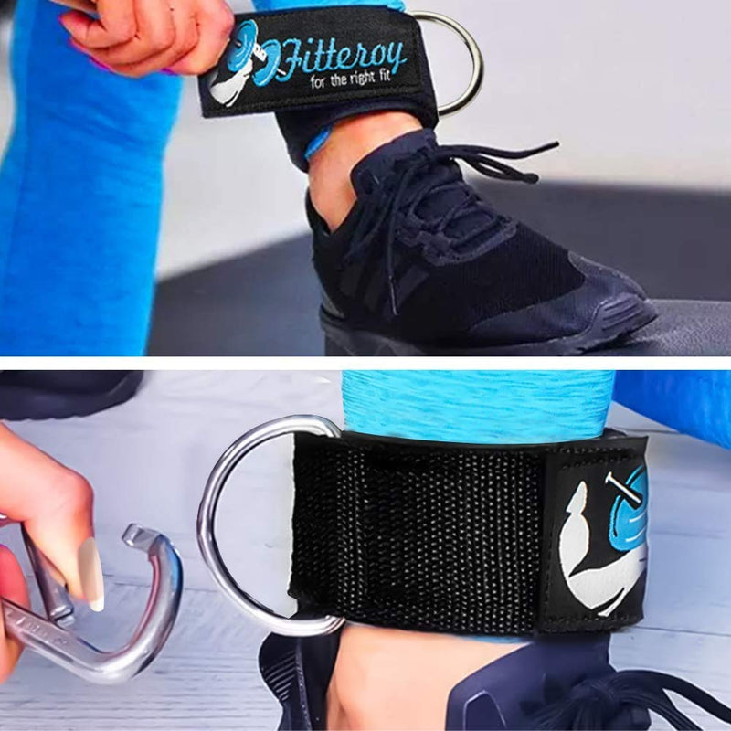 Gym Ankle Strap for Cable Machine - Exercise and Fitness Strap with Neoprene Padding Attachments for LAT Pull Down Machine, Cable Home Gym and Resistance Bands - BeesActive Australia