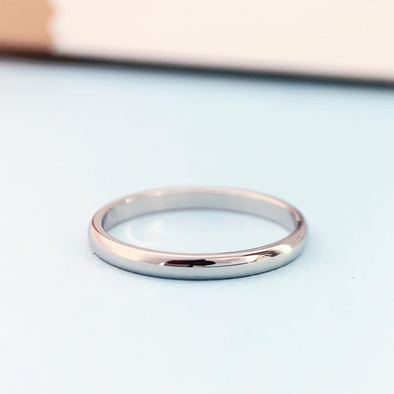 CGSRING 2mm Wedding Bands, 2mm Womens Band Ring, Wedding Rings for Women Silver 10 - BeesActive Australia