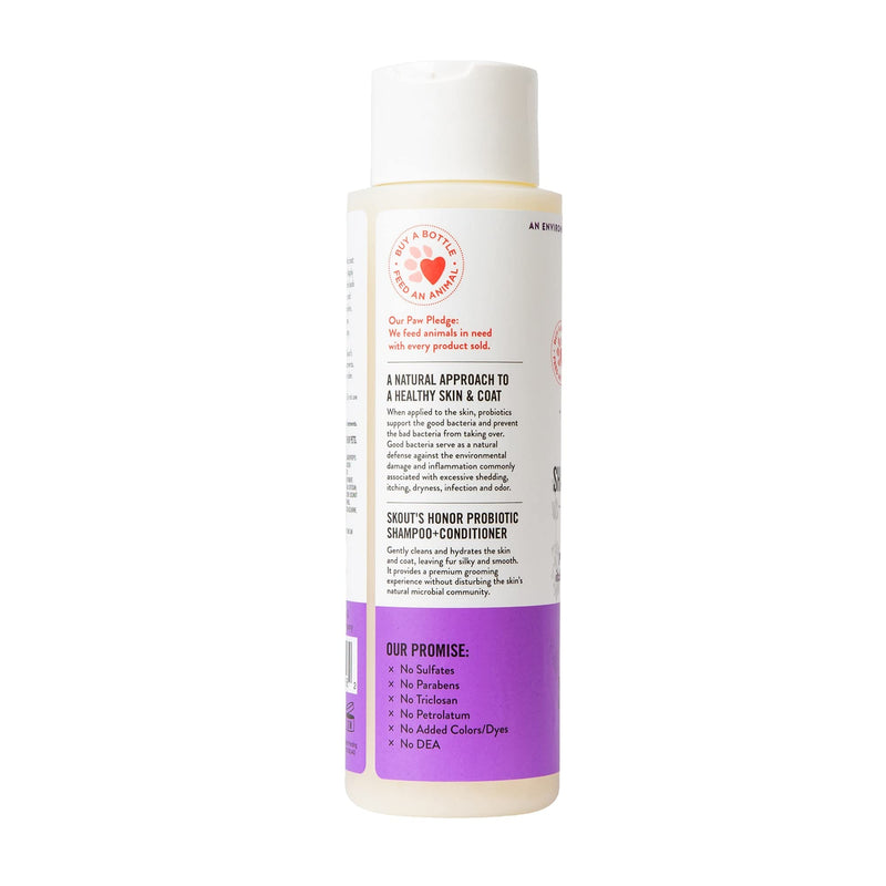 SKOUT'S HONOR: Probiotic Pet Shampoo & Conditioner - 2-in-1 with Avocado Oil - Cleans and Conditions Fur, Supports Pet’s Natural Defenses, PH-Balanced, Sulfate Free - Lavender 16 oz. - BeesActive Australia