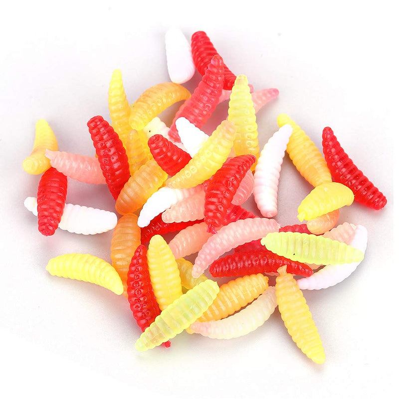 Alomejor Fishing Lure Bait Mini Size Worm Larva Grub Shape Fishing Lures Artificial Baits Maggots Worms Fish Tackle Toy 100pcs/set - BeesActive Australia