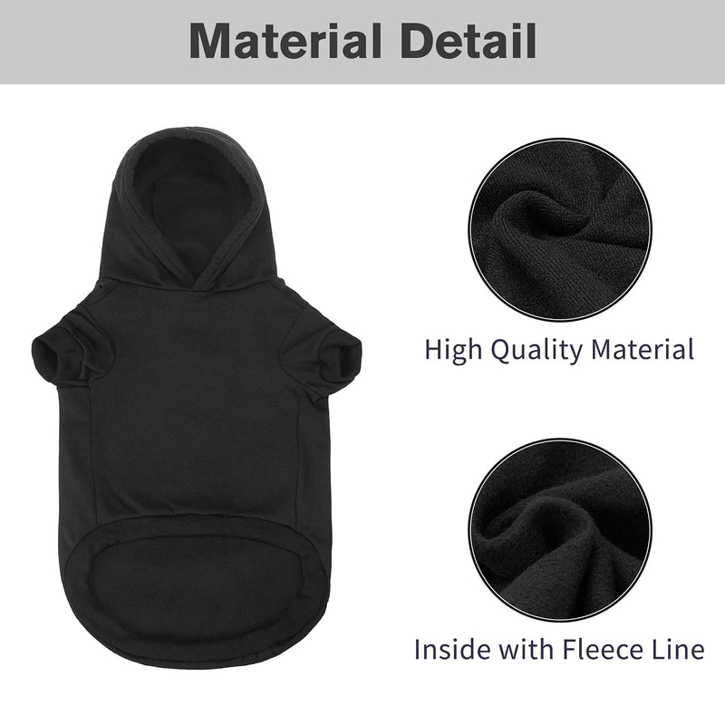 BINGPET Security Dog Hoodies Puppy Sweater Cold Weather Dog Coats Soft Brushed Fleece Pet Clothes Hooded Sweatshirt for Dog Cat X-Large (Chest Girth 34") Black - BeesActive Australia