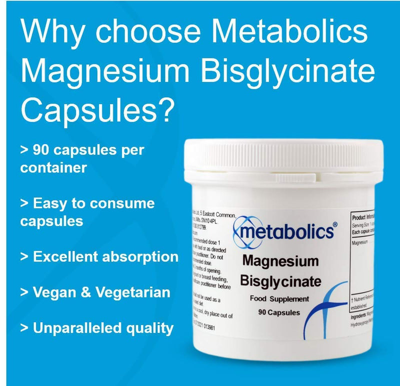 Magnesium Bisglycinate Capsules | 133mg of Magnesium Per Capsule | Magnesium Supplement for All Ages| 90 Vegan Magnesium Capsules - BeesActive Australia